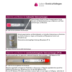 Übersicht Abstrichmaterialien für mikrobiologische und genetische Untersuchungen